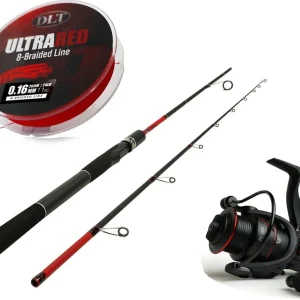 Seizoensaanbieding DLT Goliath Allround Spinhengel set 2.10m - 10-40gr - Hengelset - Hengel met Molen en Gevlochten Vislijn